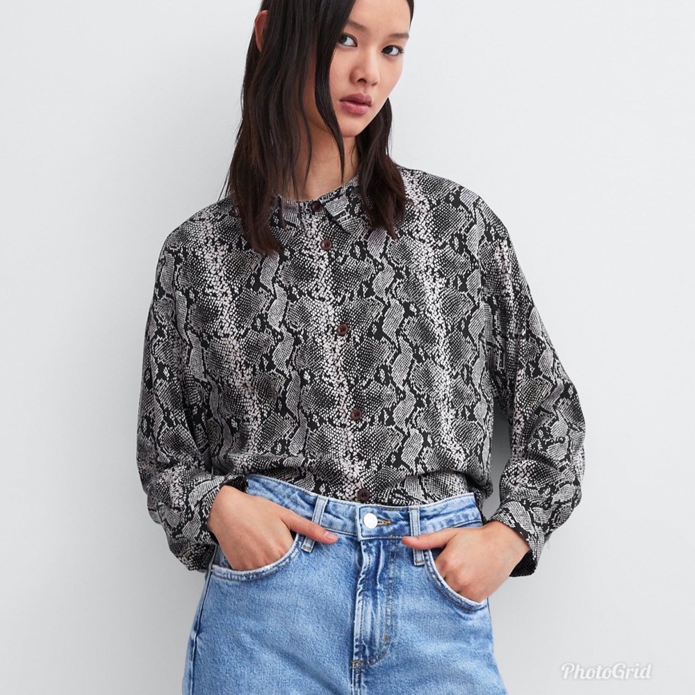 Snakeskin Print Top- Zara